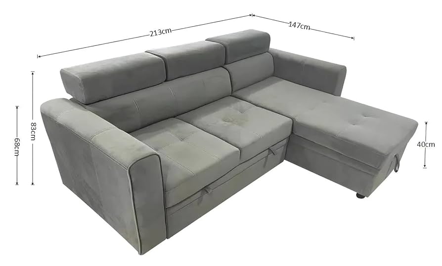 Luca Sofa Bed | 3 Seater Corner Storage Sofa Bed | L-Shape Sofa Bed