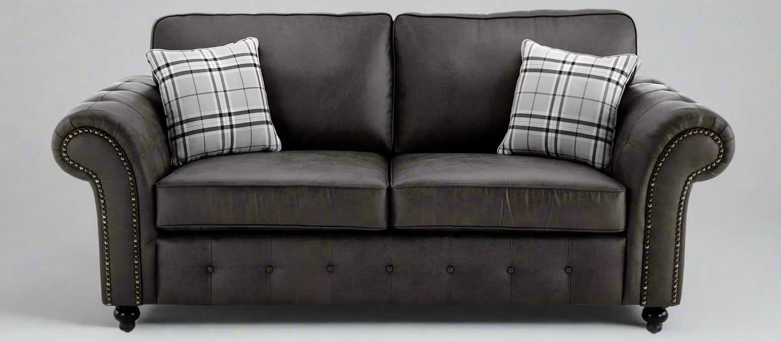 Oakland Leather Sofa | With Footstool