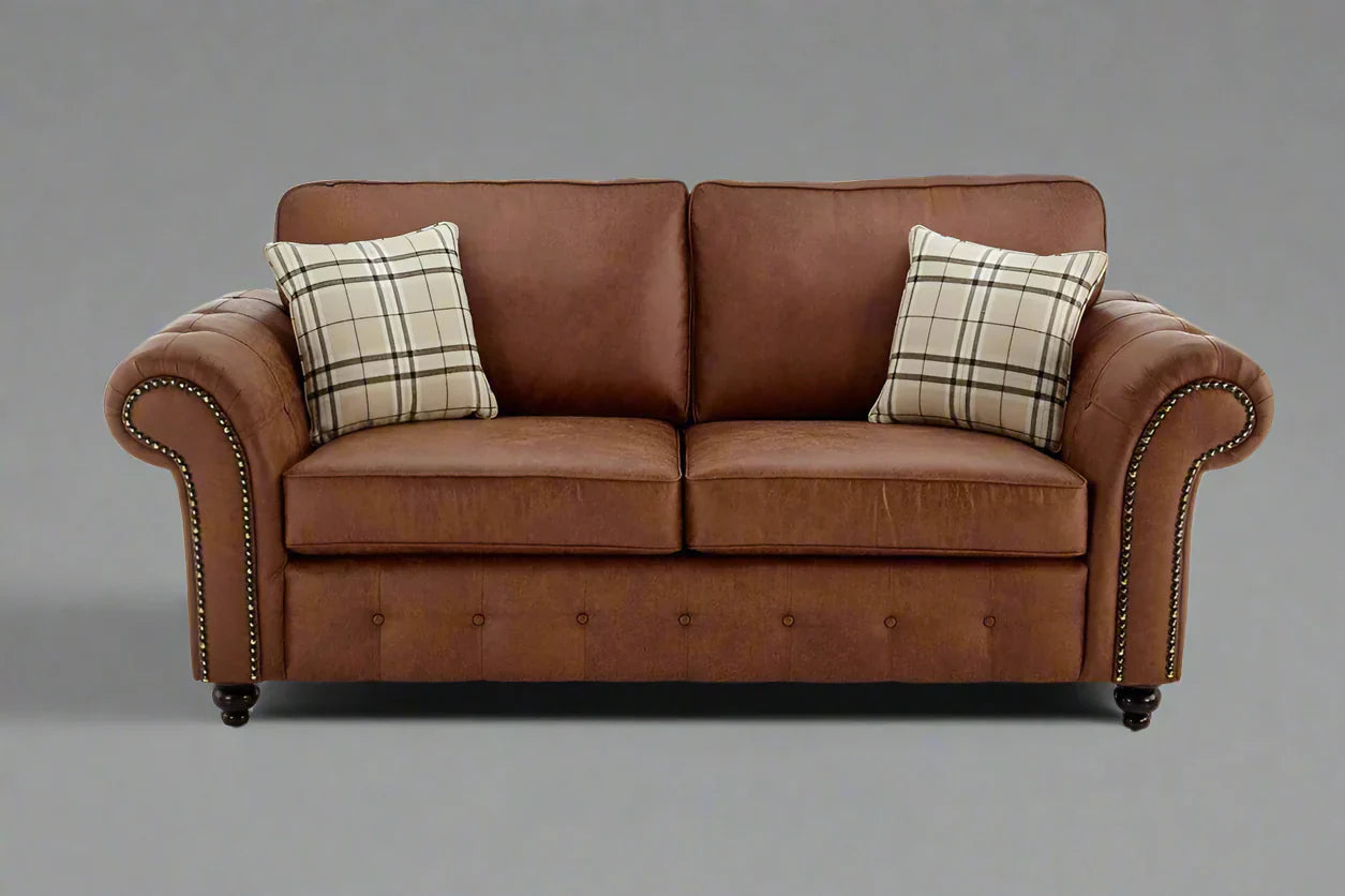 Oakland Leather Sofa | With Footstool