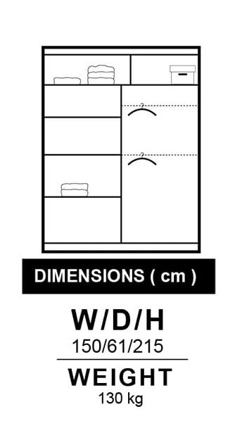 Nicole Sliding Door Wardrobe | Including Mirrors
