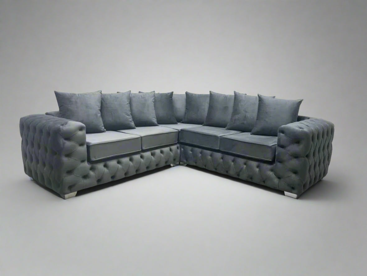 Ashton Chesterfield Scatter Back/High Back Sofa | Including Footstool