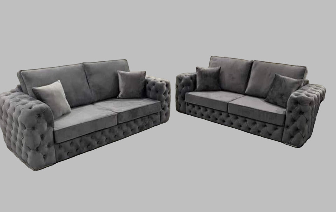 Ashton Chesterfield Scatter Back/High Back Sofa | Including Footstool